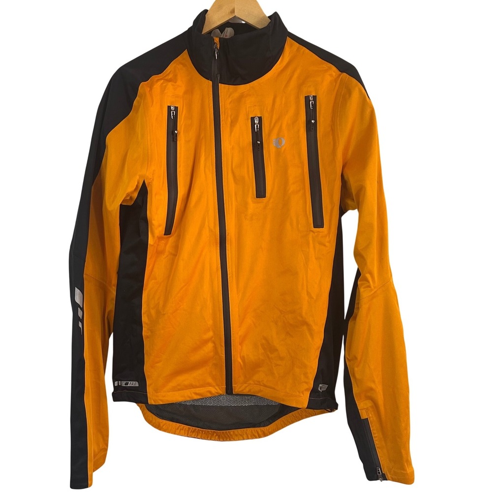 Pearl Izumi PRO Softshell Cycling Jacket Men's L Orange Black High Vis Full Zip